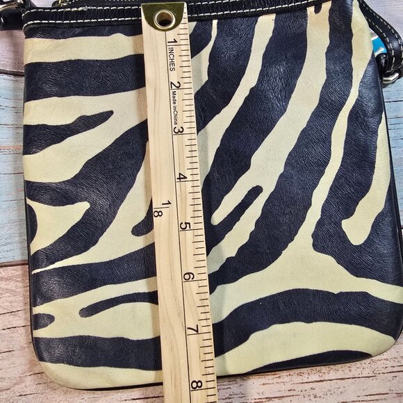 Dooney & Bourke Zebra Print Leather Crossbody Bag - Picture 6 of 10